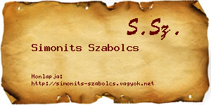 Simonits Szabolcs névjegykártya