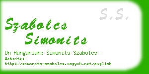 szabolcs simonits business card